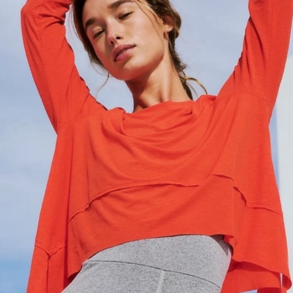 Free People Movement Breezy Tempo Layering Tee in Red Size Medium